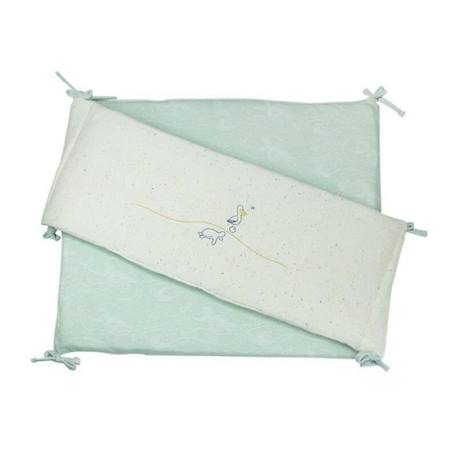 Tour de lit TROIS KILOS SEPT AU LARGE DE NOVA - 23x180cm - Coton - Vert - Beige BEIGE 1 - vertbaudet enfant 