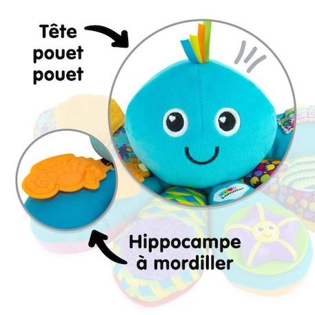 Pieuvre Multi-Activités - TOMY - Anneaux, Miroir, Anneau de dentition, Bruits rigolos et Pouët-pouët BLEU 4 - vertbaudet enfant 