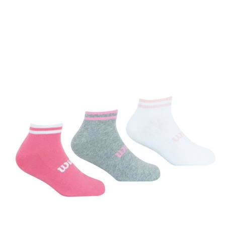 WILSON LOT DE 3 PAIRES DE CHAUSSETTES BASSES WILSON BLANC ROSE GRIS Rose FILLE ROSE 1 - vertbaudet enfant 