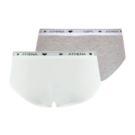 ATHENA Lot de 2 boxers  Coton Ultra Doux Girl by Blanc FILLE BLANC 3 - vertbaudet enfant 