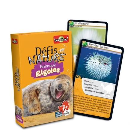 Jeu de cartes BIOVIVA Défis Nature - Animaux rigolos pour enfants à partir de 7 ans ORANGE 4 - vertbaudet enfant 