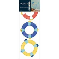 Linge de maison et décoration-Décoration-Objet déco-Sticker Mural Bouées Tricolores - Draeger Paris - Enfant - Multicolore - 20,5 x 20 cm