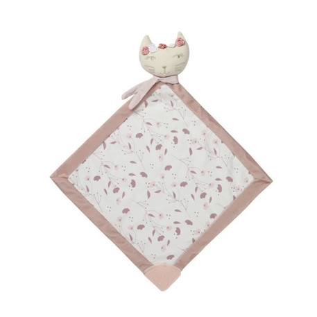 Doudou plat - TROIS KILOS SEPT - Chat - Rose - 26 x 26 cm - Bébé fille ROSE 1 - vertbaudet enfant 