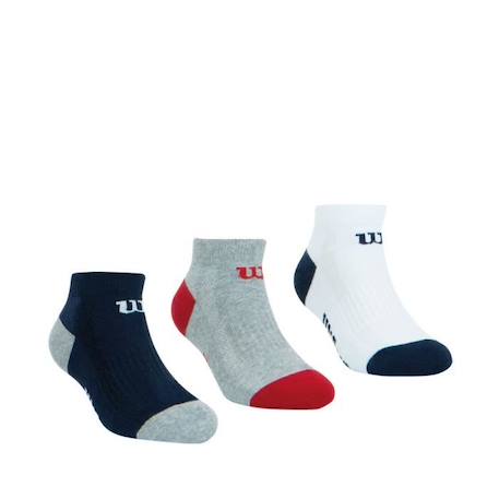 WILSON LOT DE 3 PAIRES DE CHAUSSETTES BASSES WILSON BLANC BLEU GRIS Bleu Garçon BLEU 2 - vertbaudet enfant 