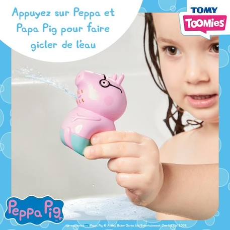 Pédalo Peppa Pig - TOMY - Jouet de bain - Figurines gicleurs d'eau - Mécanisme à ficelle JAUNE 4 - vertbaudet enfant 
