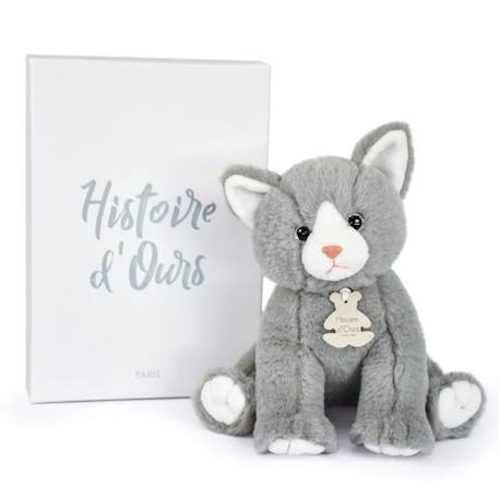 Peluche bébé chat - HISTOIRE D'OURS - Gris - Doux et moelleux - Cadeau idéal dès la naissance GRIS 3 - vertbaudet enfant 