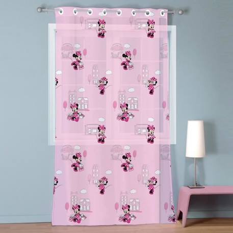 Voilage à œillets, MINNIE CUTE. Taille : 140x240 cm ROSE 1 - vertbaudet enfant 