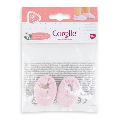 Chaussons roses pour poupon 30 cm - COROLLE - Faciles à enfiler - Mixte BLANC 2 - vertbaudet enfant 