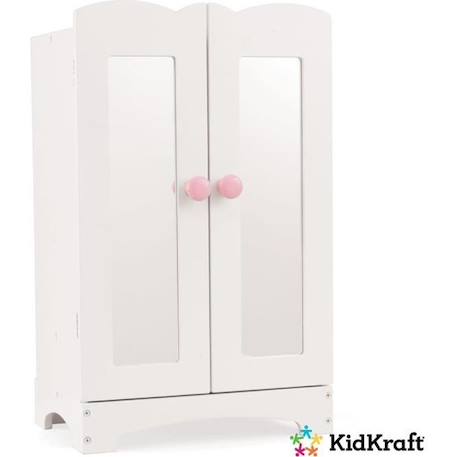 KidKraft - Armoire Poupée en Bois Lil' Doll,  accessoire pour poupées BLANC 1 - vertbaudet enfant 