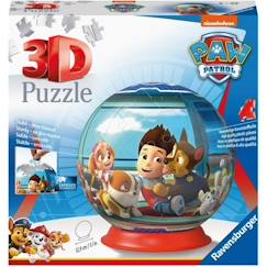 Jouet-Jeux éducatifs-Puzzles-Puzzle 3D Ball Pat'Patrouille - Ravensburger - 72 pièces numérotées - Diamètre 13 cm