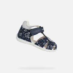 Chaussures-Chaussures fille 23-38-Sandales Enfant Geox - Elthan - Scratch - Blanc Argent - Confort exceptionnel