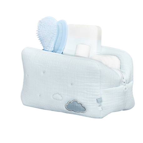 Trousse de toilette en coton Bio BLEU 3 - vertbaudet enfant 