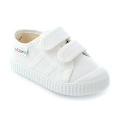 -Basket Enfant Victoria - Blanc - Scratch - Textile - Fille