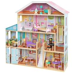 Jouet-Poupons et poupées-Poupées mannequins et accessoires-KidKraft - Maison de poupées en bois Grand View avec 34 accessoires inclus- EZ Kraft