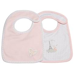 Puériculture-Lot de 2 bavoirs en coton Rose