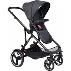 -Poussette Phil and Teds Voyager Noire - Poussette modulaire avec position face parent ou face route