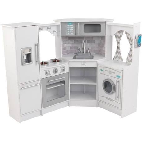 KidKraft - Cuisine en bois Ultimate Corner Blanche pour enfant  avec sons et lumières - machine à glaçon, BLANC 1 - vertbaudet enfant 