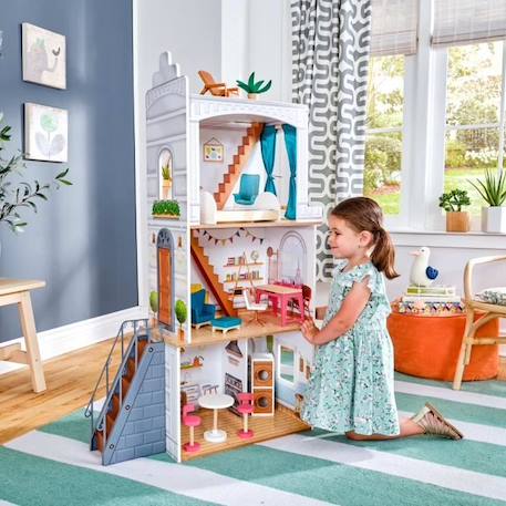 KidKraft - Maison de poupées Rowan en bois avec 13 accessoires inclus BLANC 2 - vertbaudet enfant 