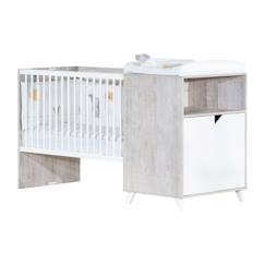 Chambre et rangement-Chambre-Lit Combiné - BABY PRICE - Scandi Gris - Evolutif - 120x60 en 90x190