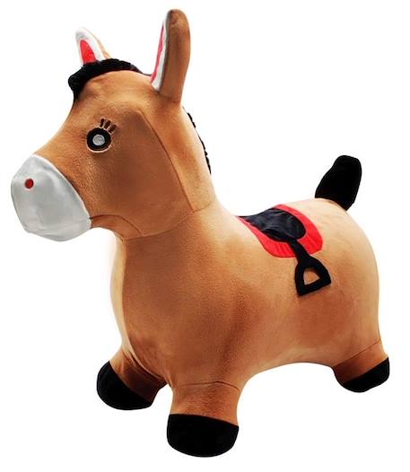 Porteur - LEXIBOOK - Cheval Sauteur Gonflable en Peluche - Design 2-en-1 - Housse amovible - Pour Enfant MARRON 4 - vertbaudet enfant 