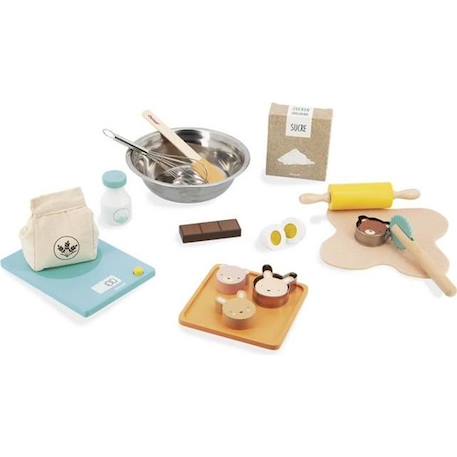 Jouet en Bois et Carton JANOD - Mon Atelier Pâtisserie - 19 Accessoires BEIGE 1 - vertbaudet enfant 