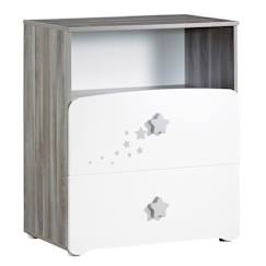 Commode à langer et 1 niche en bois blanc  - vertbaudet enfant