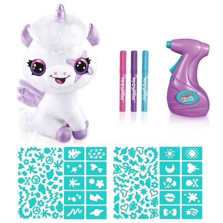 Canal Toys Licorne à Personnaliser Airbrush Plush - Peluche Spray Art avec Feutres et Pochoirs - dès 6 ans - OFG 274 BLANC 3 - vertbaudet enfant 