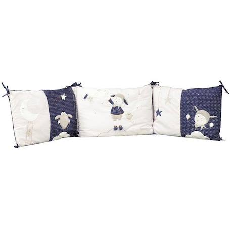 Tour de lit bébé déhoussable - SAUTHON - Merlin - Blanc - Coton - 180x40cm BLANC 1 - vertbaudet enfant 