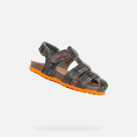 Sandale Enfant Geox Chalki - Scratch Double - Vert Militaire/Orange VERT 1 - vertbaudet enfant 