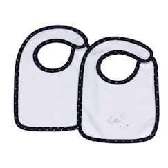 Bavoirs lot de 2 en coton blanc  - vertbaudet enfant