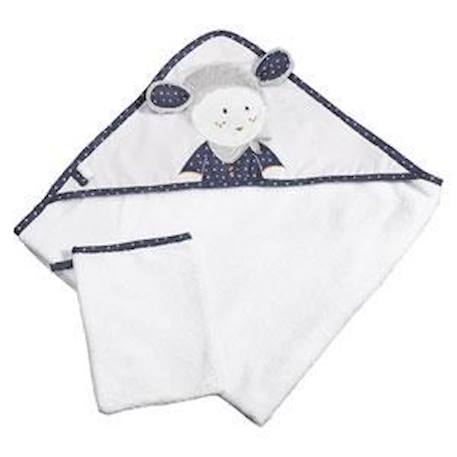 Sortie de bain bébé merlin - SAUTHON - 75x75cm - Blanc - Mixte BLANC 2 - vertbaudet enfant 