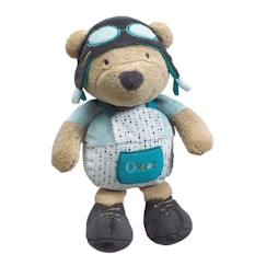 -Doudou Ourson en velours Bleu