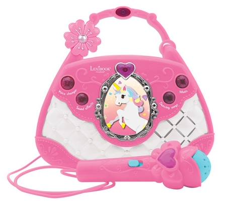 Sac à Main Enceinte Musicale avec Micro, Changement de voix et câble Aux-In Coloris Licorne ROSE 1 - vertbaudet enfant 