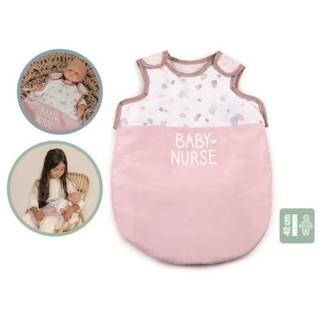 SMOBY - Baby Nurse Turbulette pour poupons jusqu'à 42cm - Porte-bébé en tissu réglable ROSE 2 - vertbaudet enfant 