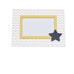 Cadre photo - Hello - chevrons - textile blanc  - vertbaudet enfant