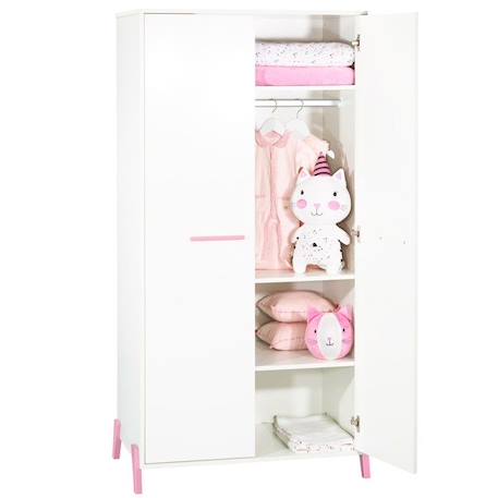 Armoire bébé 2 portes en bois blanc BLANC 2 - vertbaudet enfant 