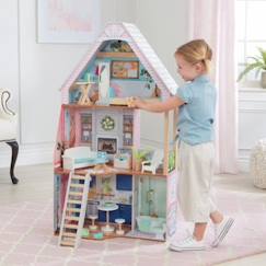 Jouet-Poupons et poupées-Poupées mannequins et accessoires-KidKraft - Maison de poupées Matilda en bois avec 23 accessoires inclus