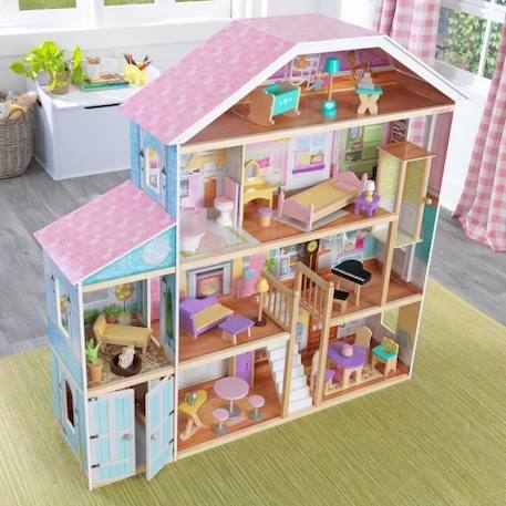 KidKraft - Maison de poupées en bois Grand View avec 34 accessoires inclus- EZ Kraft ROSE 3 - vertbaudet enfant 