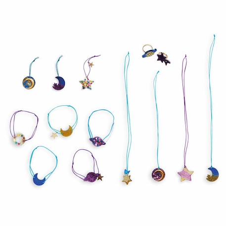 Kit Loisir Créatif Enfant JANOD - Les Ateliers Bijoux - 14 Bijoux Résine Galaxy À Créer VIOLET 3 - vertbaudet enfant 