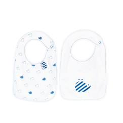 Lot de 2 bavoirs en coton blanc  - vertbaudet enfant