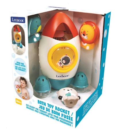 Jeu de bain fusée avec 3 animaux souples - LEXIBOOK - pour enfants de 18 mois et plus - jets d'eau tournants VERT 2 - vertbaudet enfant 