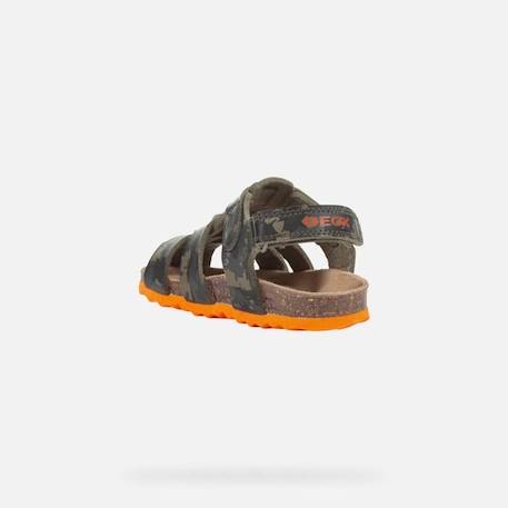 Sandale Enfant Geox Chalki - Scratch Double - Vert Militaire/Orange VERT 4 - vertbaudet enfant 