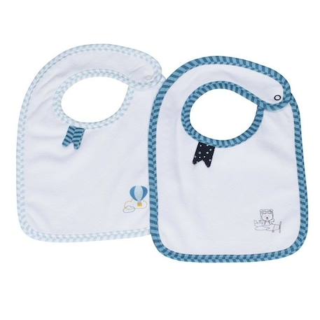 Lot De 2 Bavoirs en coton blanc BLANC 1 - vertbaudet enfant 