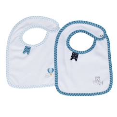 Lot De 2 Bavoirs en coton blanc  - vertbaudet enfant