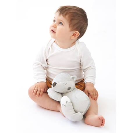 Cale-Bébé P'tit Loup Tinéo 0-3m - Maintien sur le dos et peluche GRIS 4 - vertbaudet enfant 