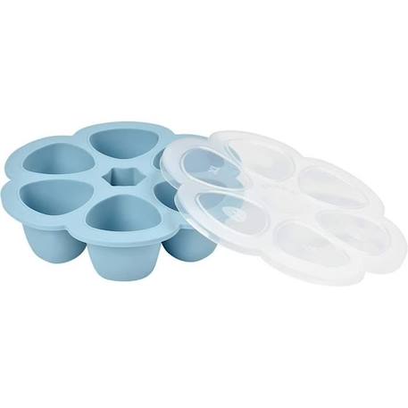 BEABA Multiportions en silicone de qualité premium, résistance thermique, couvercle hermétique, Fabriqué en Italie, 6x90 ml bleu BLEU 3 - vertbaudet enfant 