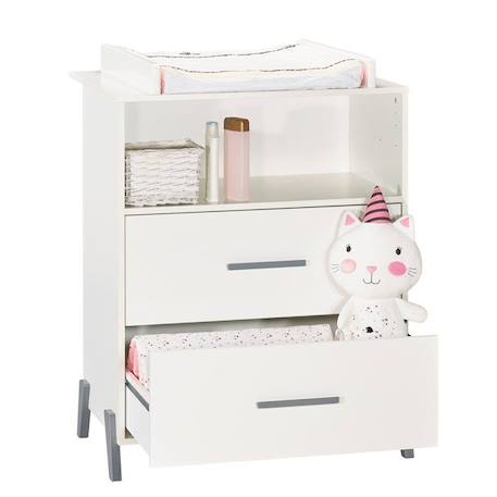 Commode à langer en bois blanc BLANC 3 - vertbaudet enfant 