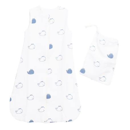 Gigoteuse - lange coton bio 70cm- blue baleine blanc BLANC 1 - vertbaudet enfant 