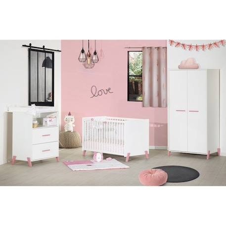 Armoire bébé 2 portes en bois blanc BLANC 3 - vertbaudet enfant 