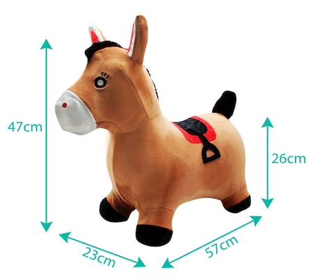 Porteur - LEXIBOOK - Cheval Sauteur Gonflable en Peluche - Design 2-en-1 - Housse amovible - Pour Enfant MARRON 2 - vertbaudet enfant 